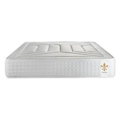 Pack lit complet 180x200 cm - Matelas + Sommier Blanc (en kit) + 2 oreillers + Couette - Vingt-Quatre