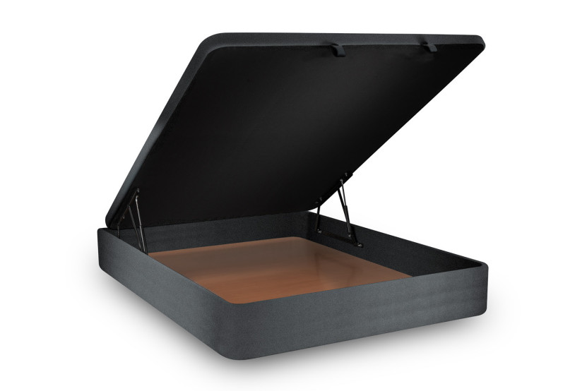 Sommier Coffre 180x200 cm - Velours - Gris anthracite