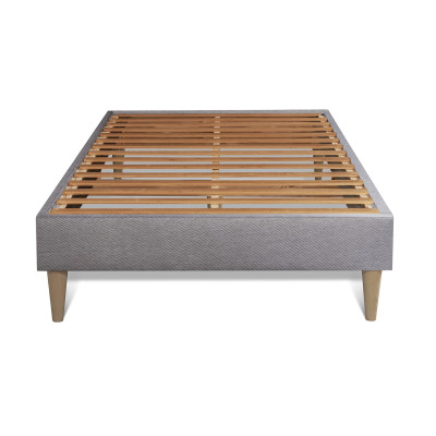 Ensemble Matelas Sommier 90x200 cm - Sommier Gris (en kit) - Vingt-Quatre PLUS