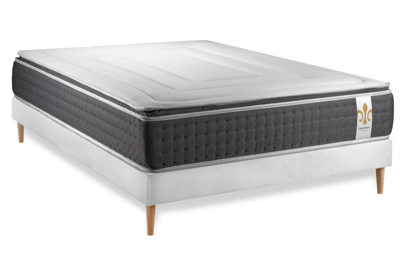 Ensemble Matelas Sommier 140x200 cm - Sommier Blanc (en kit) - Vingt-Six PLUS