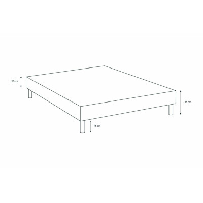 Sommier Tapissier 160x200 cm - H35 cm - Toile nattée - Beige clair