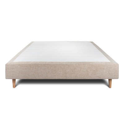 Sommier Tapissier 160x200 cm - H35 cm - Toile nattée - Beige brun