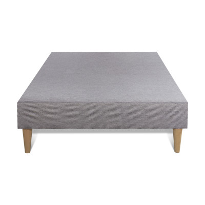 Ensemble Matelas Sommier 90x190 cm - Sommier Gris (déjà monté) - Vingt-Six PLUS