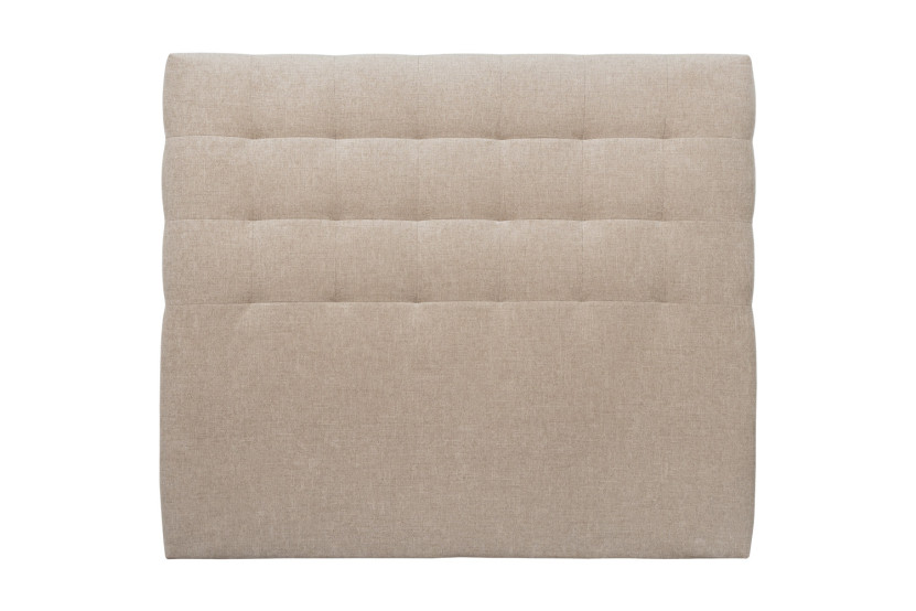 Tête de lit 140 cm Capitonnée - Tissu Toile Natté Beige Brun