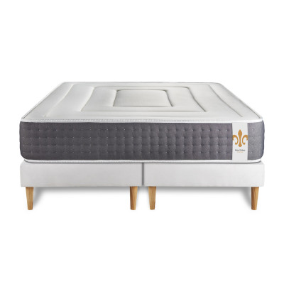 Ensemble Matelas Sommier 200x200 cm - 2 Sommiers Blanc - Vingt-Six