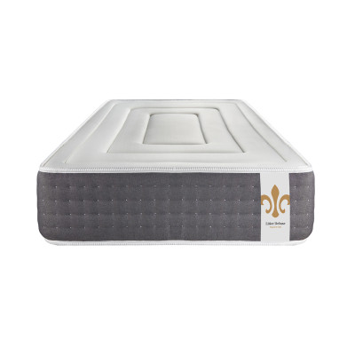 Ensemble Matelas Sommier 90x200 cm - Sommier Gris (déjà monté) - Vingt-Six