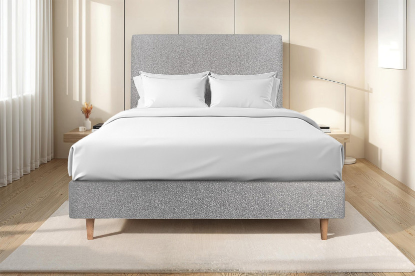 Sommier Tapissier 160x200 cm - H35 cm - Bouclette - Gris