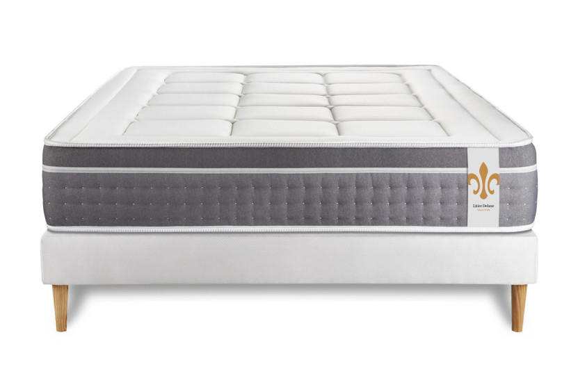 Ensemble Matelas Sommier 140x200 cm - Sommier Blanc (en kit) - Trente