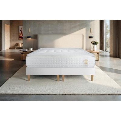 Ensemble Matelas Sommier 160x200 cm - 2 Sommiers Blanc - Vingt-Quatre PLUS