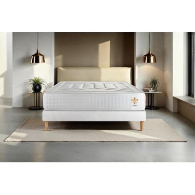 Ensemble Matelas Sommier 160x200 cm - Sommier Blanc (en kit) - Vingt-Quatre