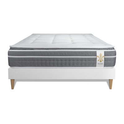 Ensemble Matelas Sommier 140x190 cm - Sommier Blanc (en kit) - Trente PLUS
