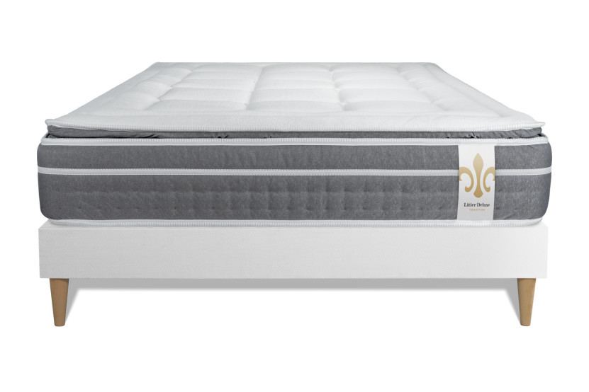 Ensemble Matelas Sommier 140x190 cm - Sommier Blanc (en kit) - Trente PLUS