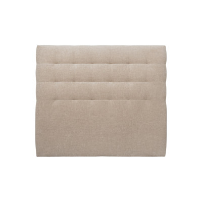 Tête de lit 135 cm Capitonnée - Tissu Toile Natté Beige Brun