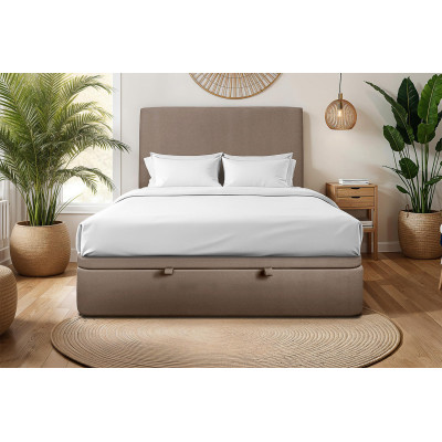 Sommier Coffre 200x200 cm - Velours - Taupe