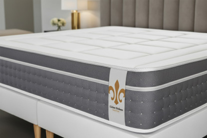 Pack lit complet 200x200 cm - Matelas + 2 Sommiers Blancs + 2 oreillers + Couette - Trente