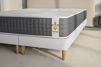 Ensemble Matelas Sommier 140x190 cm - Sommier Gris (en kit) - Vingt-Six