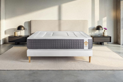 Ensemble Matelas Sommier 90x200 cm - Sommier Blanc (en kit) - Vingt-Six