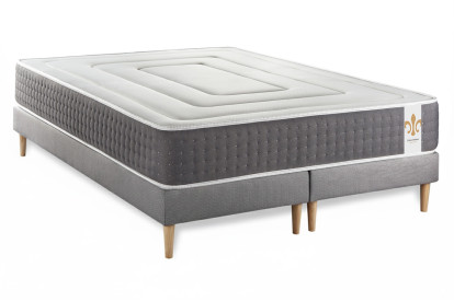 Ensemble Matelas Sommier 160x200 cm - 2 Sommiers Gris - Vingt-Six