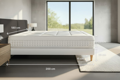 Ensemble Matelas Sommier 180x200 cm - 2 Sommiers Gris - Vingt-Huit