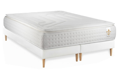 Ensemble Matelas Sommier 180x200 cm - 2 Sommiers Blanc - Vingt-Quatre PLUS