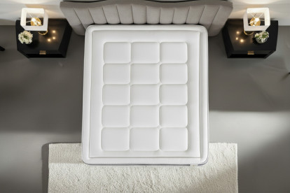 Ensemble Matelas Sommier 90x200 cm - Sommier Blanc (en kit) - Trente
