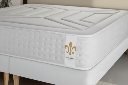 Ensemble Matelas Sommier 140x190 cm - Sommier Blanc (déjà monté) - Vingt-Quatre
